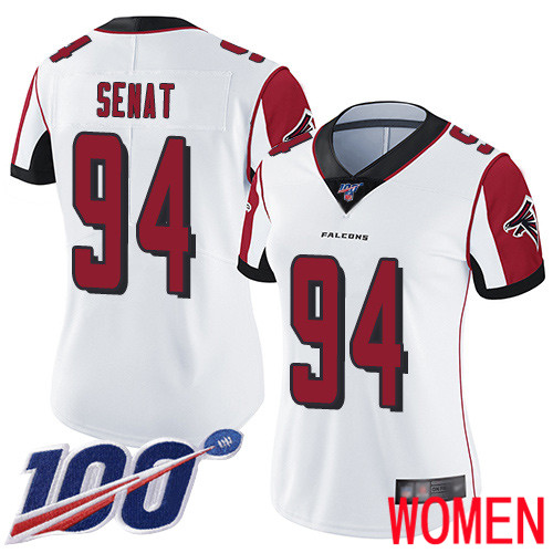 Atlanta Falcons Limited White Women Deadrin Senat Road Jersey NFL Football #94 100th Season Vapor Untouchable
